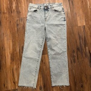 Kensie Vintage Luxe Light Wash High Rise Slim Straight Jeans